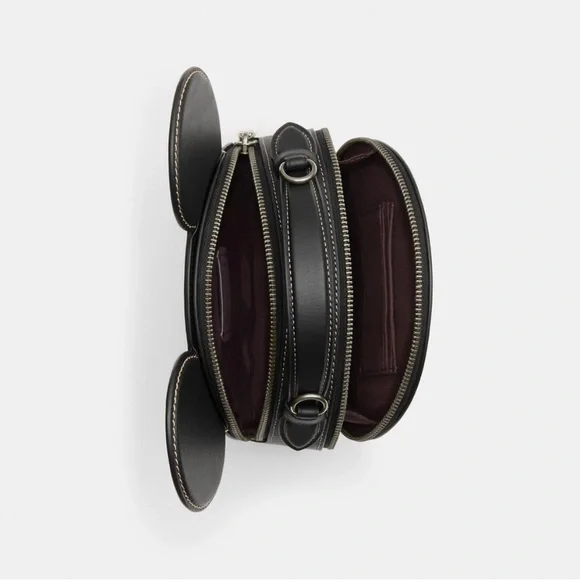 NWT Coach CM840 Disney X Coach Mickey Mouse Ear Bag Smooth Leather Black Multi Crossbody Bags